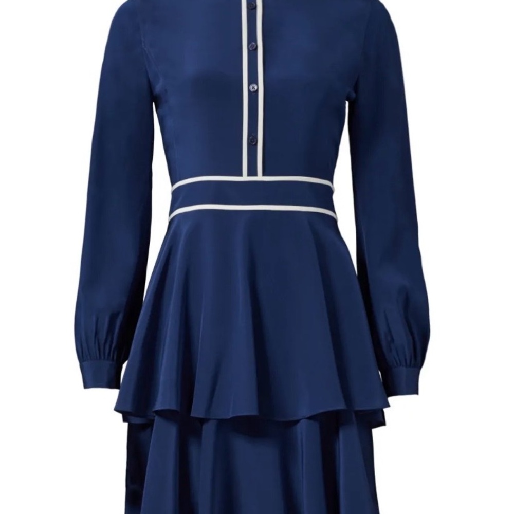 Tory Burch Navy Long Sleeve Winston Navy Dress 4